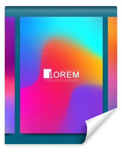 Vector design template in trendy vibrant gradient colors with abstract fluid shapes, paint splashes, ink drops. Futuristic posters, banners, brochure, flyer and cover designs. Abstract fluid 3d shapes