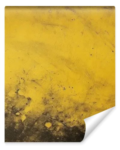 Vibrant Yellow Grunge Wall Texture: Distressed Background with Bold Character