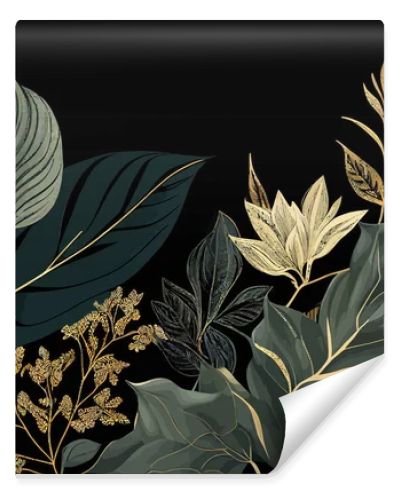 Botanical line background flowers, leaves. Vector illustration desing.