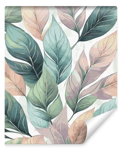 Seamless image, leaves, pastel leaves, wallpaper