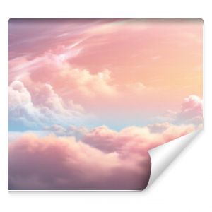 Różowe odcienie chmury nieba Światłość słońca Anielskie przestrzenie Tło do banerów
