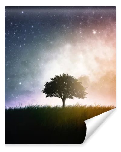 Single tree space background