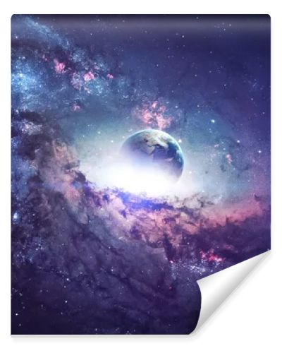 Universe scene with planets, stars and galaxies in outer space showing the beauty of space exploration. Elements furnished by NASA