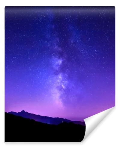 Milky Way on mountain background. night sky stars