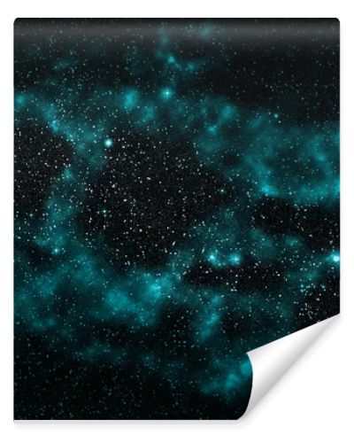 Galaxy, turquoise star nebula, space background