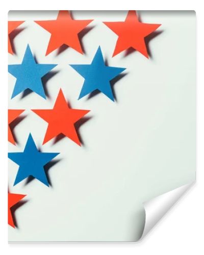 top view of arranged stars isolated on grey, presidents day concept