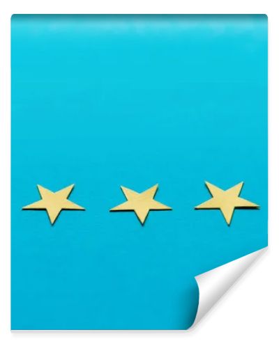 yellow stars isolated on blue with copy space