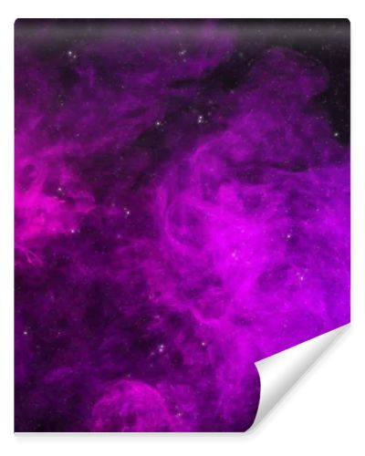 pink and purple smoke on black background as universe with stars 