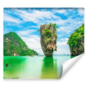 Stunning amazed nature scenic landscape James Bond island Phang-Nga bay, Famous fantastic landmark travel Phuket Thailand Tourism beautiful destination popular place Asia, Summer holiday vacation trip