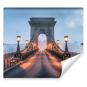 Panorama Kettenbrücke w Budapeszcie Ungarn