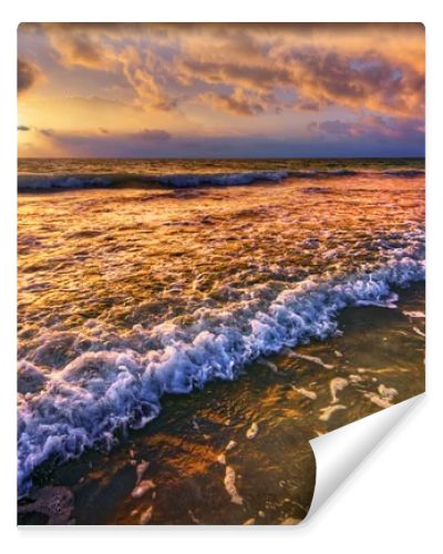 Placid shore and whimsical clouds