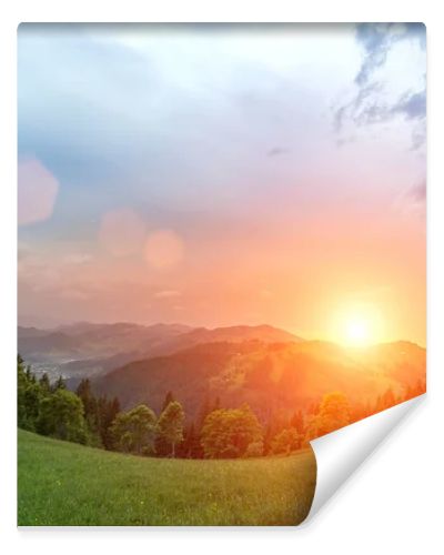 Beautiful sunny day is in mountain landscape. Carpathian, Ukraine.