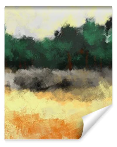 Painting of abstract nature landscape in brush stroke style, digital art