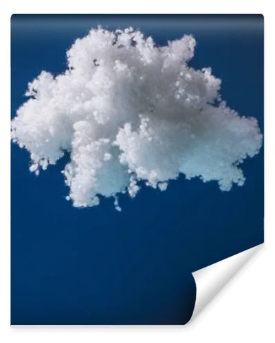 white fluffy cloud made of cotton wool isolated on dark blue