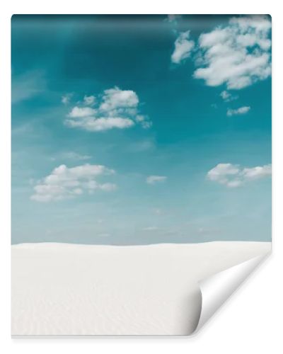 beautiful clean beach with white sand and blue sky with white clouds