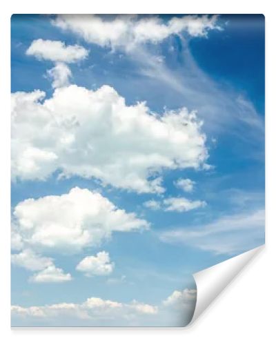 white fluffy clouds on summer sky background 