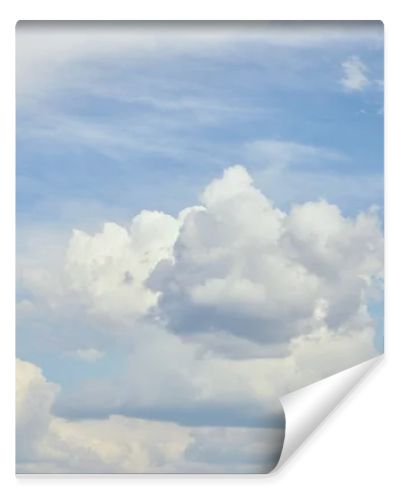 Peaceful cloudscape with white clouds on blue sky 