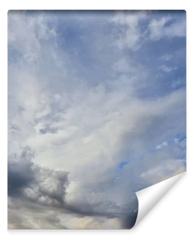 view of grey and white clouds on blue sky background 