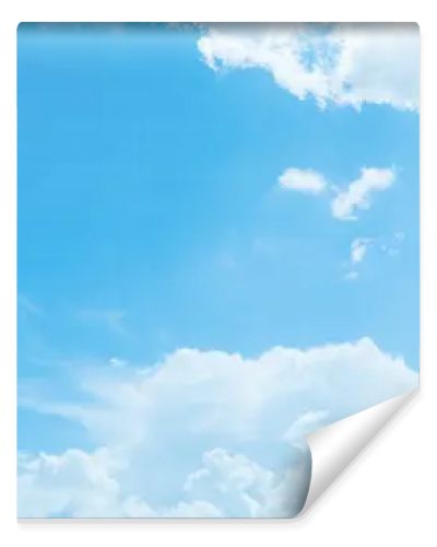 Bright white clouds in clear blue sky early morning on summer day
