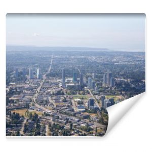 Aerial city view of Surrey Central during a sunny summer day. Taken in Greater Vancouver, British Columbia, Canada.