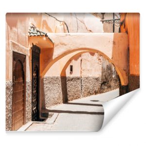 colorful old streets of marrakech medina, morocco