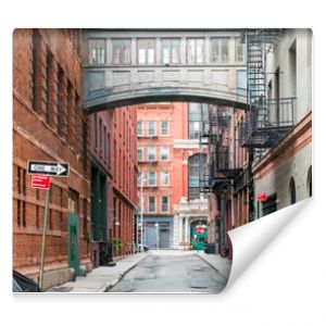 Skrzyżowanie Staple Street i Jay Street w historycznej dzielnicy Tribeca na Manhattanie w Nowym Jorku w Nowym Jorku