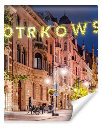 City of Lodz, Poland. View of the Piotrkowska street.