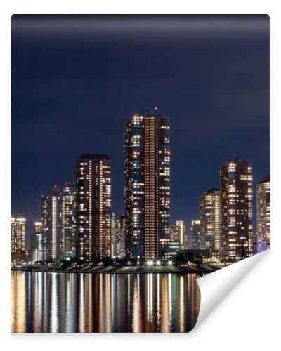 Beautiful Tokyo night view and reflection