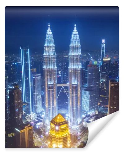 Illuminated Petronas Twin Towers