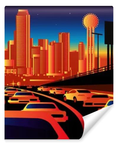 Dallas Texas vector skyline