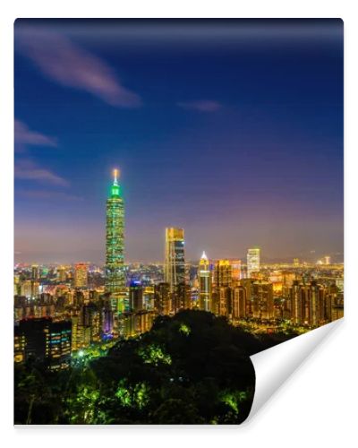 Beautiful landscape and cityscape of taipei 101 building and architecture in the city at twilight and night Taiwan