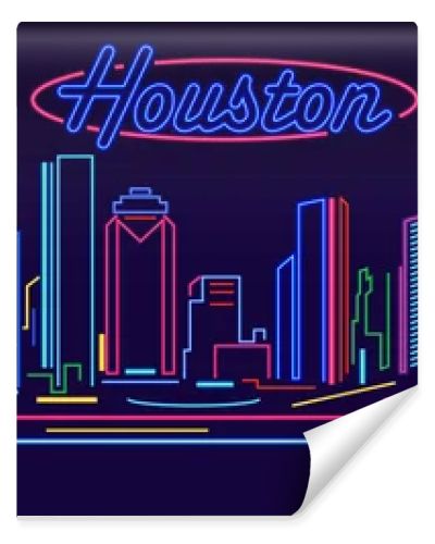 Houston Texas night skyline