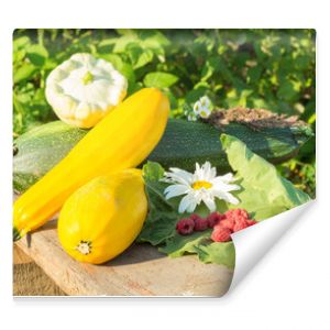 Kompozycja z warzyw i owoców z domowego ogrodu