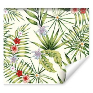 Exotic plants composition nature illustration seamless