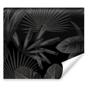 Monochromatyczna czarno-biała tropikalna ilustracja