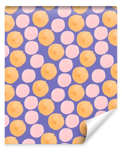 Watercolor abstract seamless pattern on a purple Very Peri background. Trendy print with textured shapes, blotches, hand painted stains.Designs for textiles, fabric, wrapping paper, packaging.