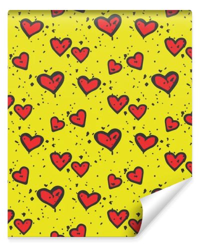 Simple red heart sharp vector seamless pattern background color card beautiful celebrate bright emoticon symbol holiday abstract art decoration.