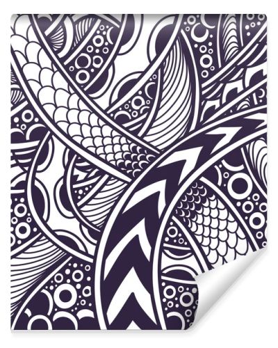 Abstract Zen tangle Zen doodle background black on white  for coloring page or adult coloring book or for print on t shirt or for decoration package and different things