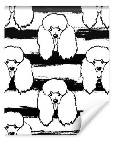 Seamless pattern with dogs. Poodle. Vector background. Perfect for wallpapers, pattern fills, web page backgrounds, surface textures, textile