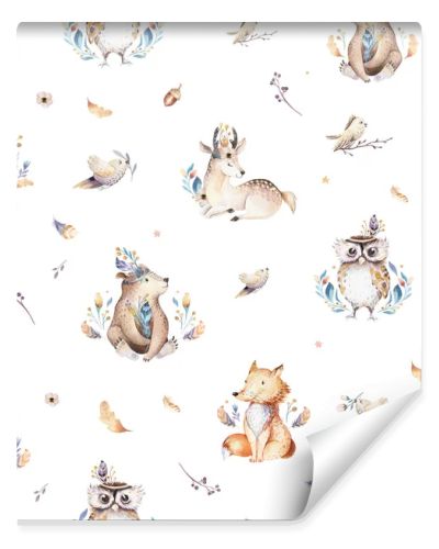 Baby animals nursery isolated seamless pattern for children