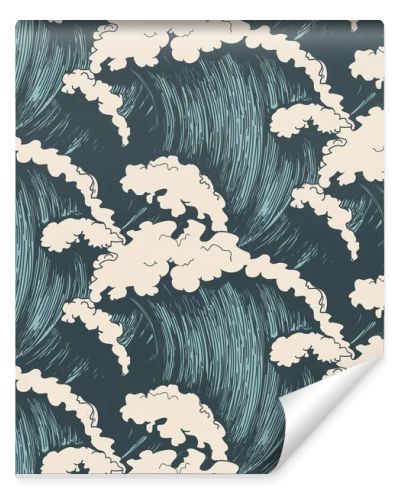 Ocean waves seamless pattern