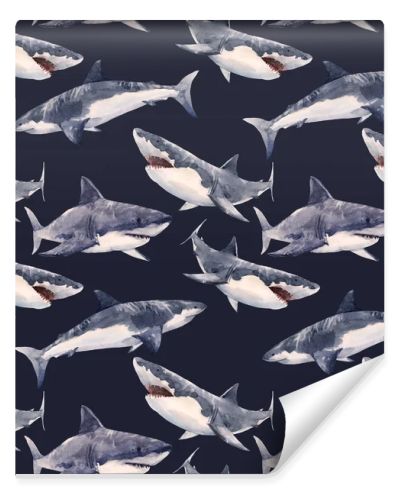 Watercolor shark pattern