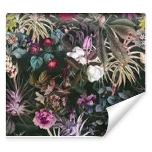 Flowers pattern.Silk scarf design, fashion textile. Background for the design and decoration of textiles. art abstract design, Seamless flower pattern