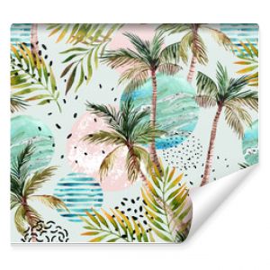 Abstract summer tropical palm tree background.