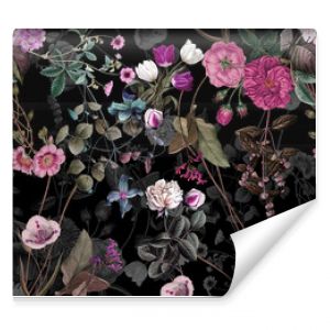 Seamless floral background scarf art abstract design textile. seamless beautiful artistic bright tropical pattern with exotic forest. Colorful Fabric Flower pattern. Beautiful vintage Floral