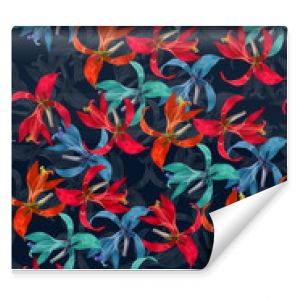 Flowers pattern.Silk scarf design, fashion textile. Background for the design and decoration of textiles. art abstract design, Seamless flower pattern