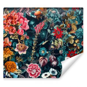 Flowers pattern.Silk scarf design, fashion textile. Background for the design and decoration of textiles. art abstract design, Seamless flower pattern