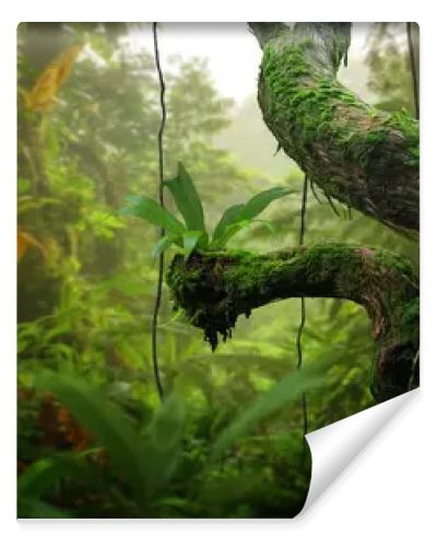 Tropical forest landscape with lots of vegetation