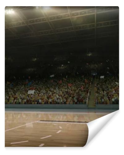 Professional basketball arena. Tribunes with sport fans. 3D illustration