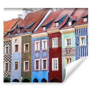 Old colorful architecture in Poznan, Poland on a old market square. Beautiful ancient buildings with different colors